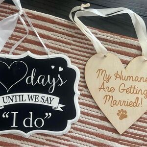 Wedding Countdown Plaque & Dog sign